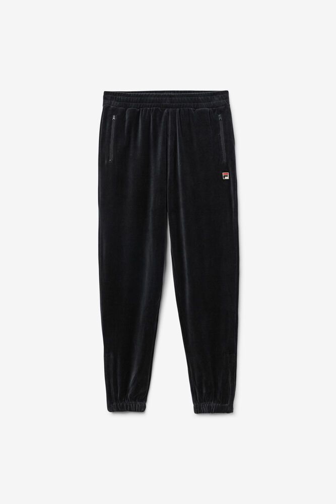 Fila Pants Dortmund Velour Jogger Mens Black - India LZU-364508